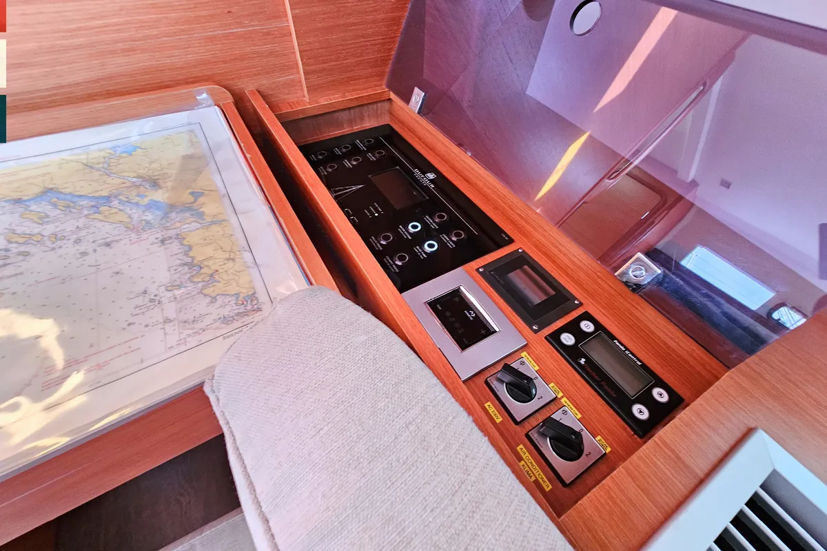 Salon of Katajina, a Dufour 460 GL sailboat at Općina Rogoznica, Croatia