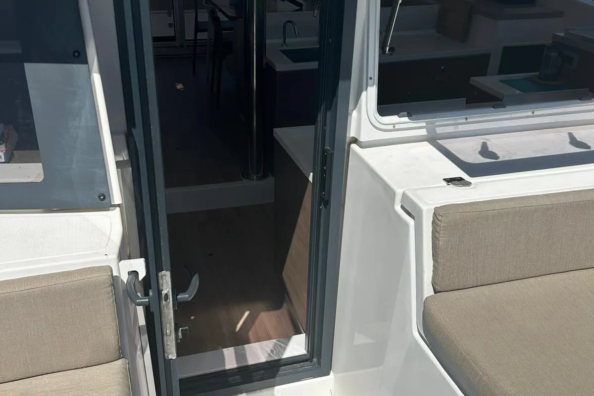 Deck of Dytick, a Bali 4.2 OW catamaran at Hyères, France