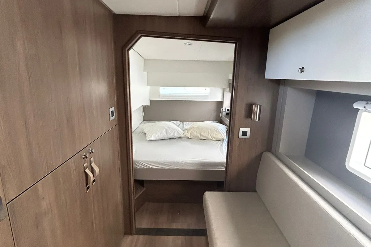Cabin on Dytick, a Bali 4.2 OW catamaran at Hyères, France
