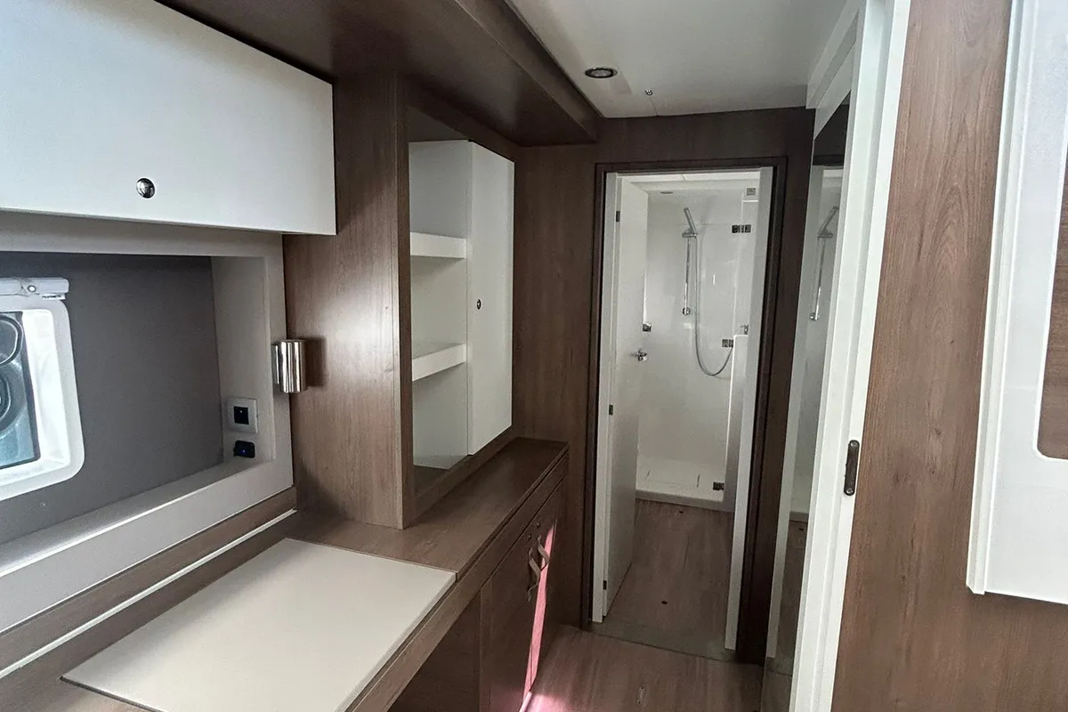 Cabin on Dytick, a Bali 4.2 OW catamaran at Hyères, France