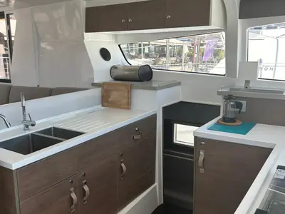 Galley of Dytick, a Bali 4.2 OW catamaran at Hyères, France
