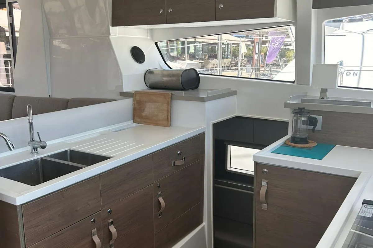 Galley of Dytick, a Bali 4.2 OW catamaran at Hyères, France
