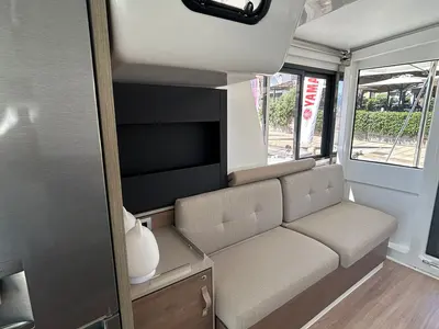 Salon of Dytick, a Bali 4.2 OW catamaran at Hyères, France