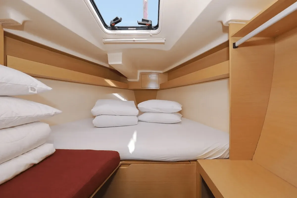 Cabin on Euphoria, a Elan 350 Performance sailboat at Punat, Croatia