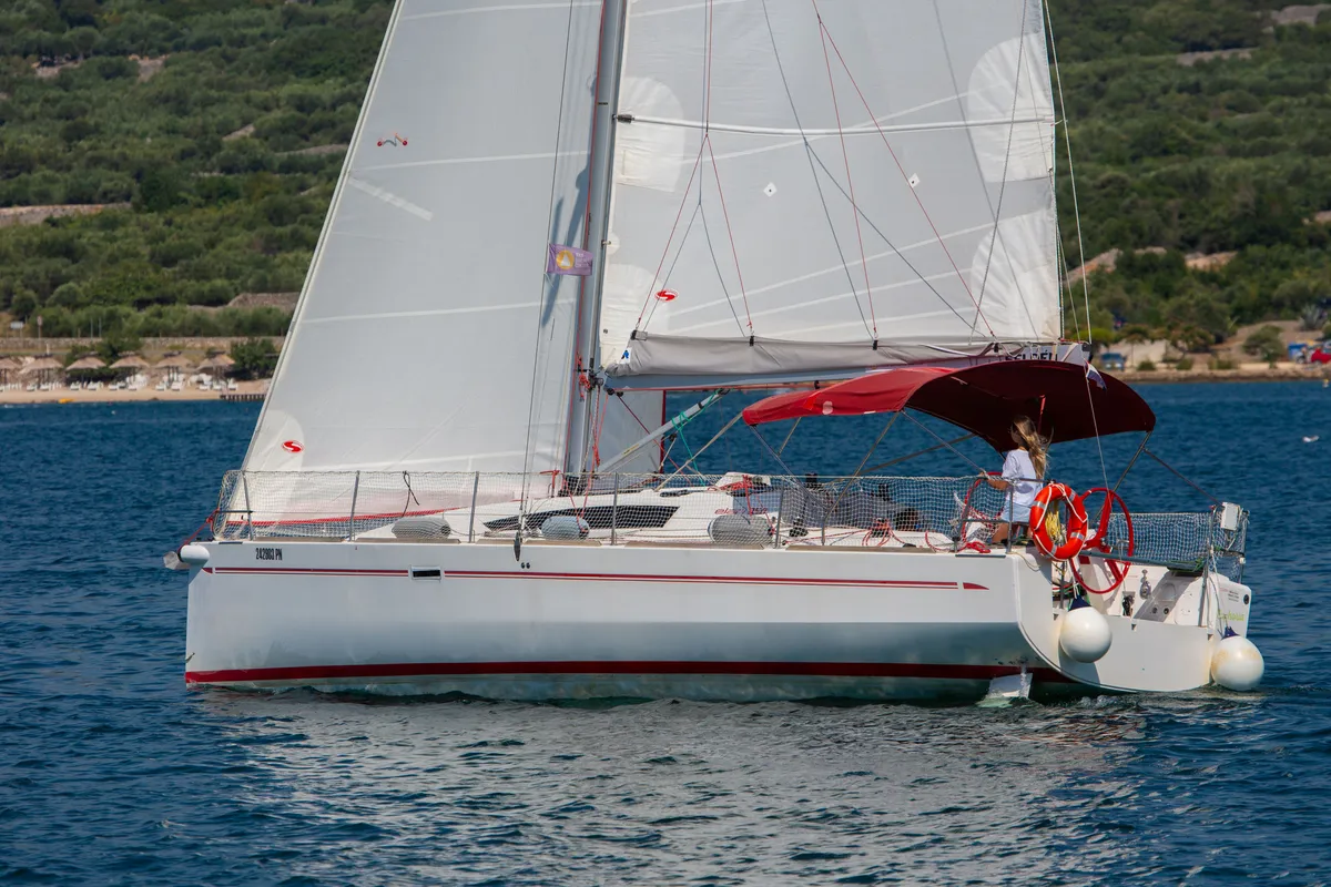 Exterior view of Euphoria, a Elan 350 Performance sailboat at Punat, Croatia