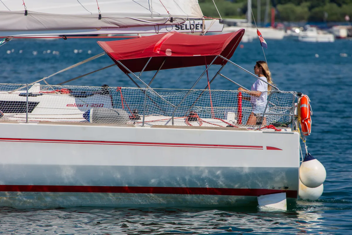 Exterior view of Euphoria, a Elan 350 Performance sailboat at Punat, Croatia
