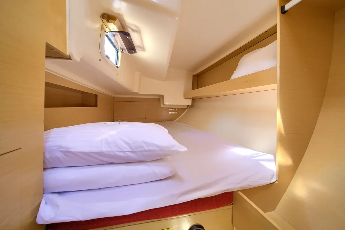 Cabin on Euphoria, a Elan 350 Performance sailboat at Punat, Croatia