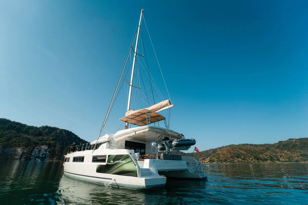 Alchera, a Lagoon 50 catamaran at Marmaris, Turkey