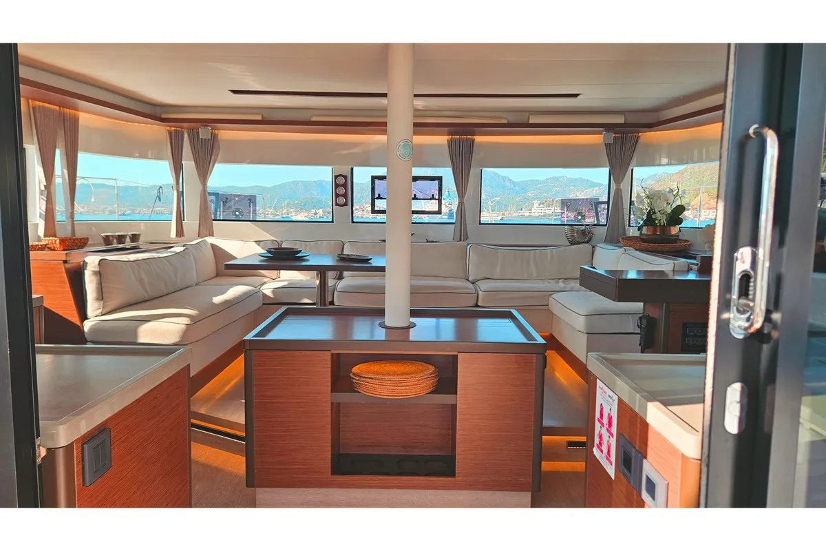 Alchera, a Lagoon 50 catamaran at Marmaris, Turkey