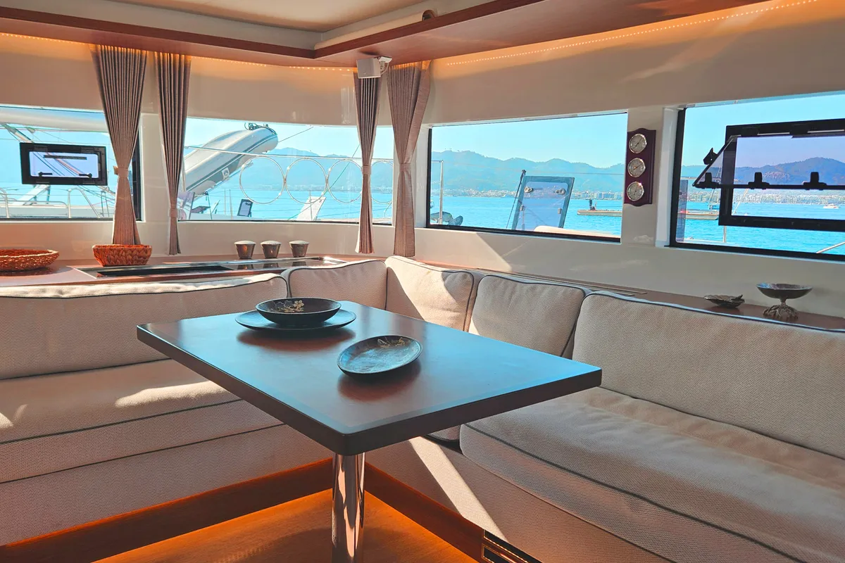 Alchera, a Lagoon 50 catamaran at Marmaris, Turkey