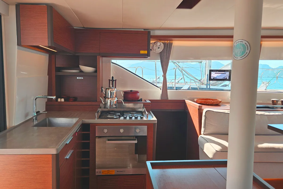 Alchera, a Lagoon 50 catamaran at Marmaris, Turkey