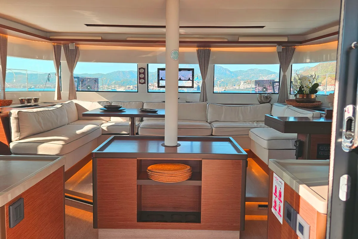 Alchera, a Lagoon 50 catamaran at Marmaris, Turkey