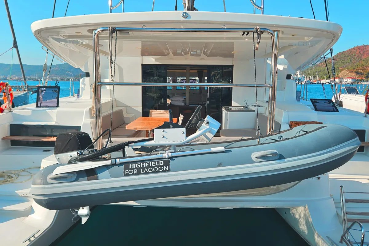 Alchera, a Lagoon 50 catamaran at Marmaris, Turkey
