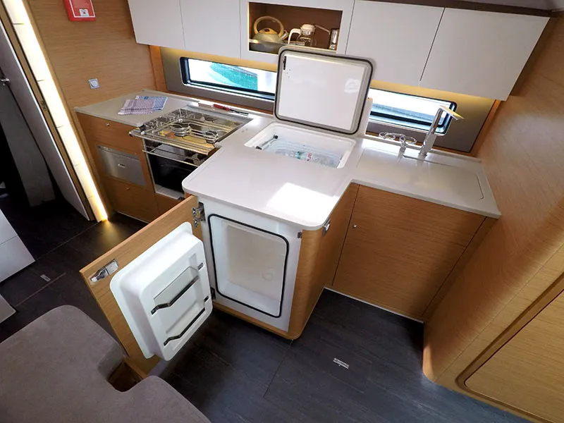 Galley of Moma, a Dufour 41 sailboat at Grad Šibenik, Croatia