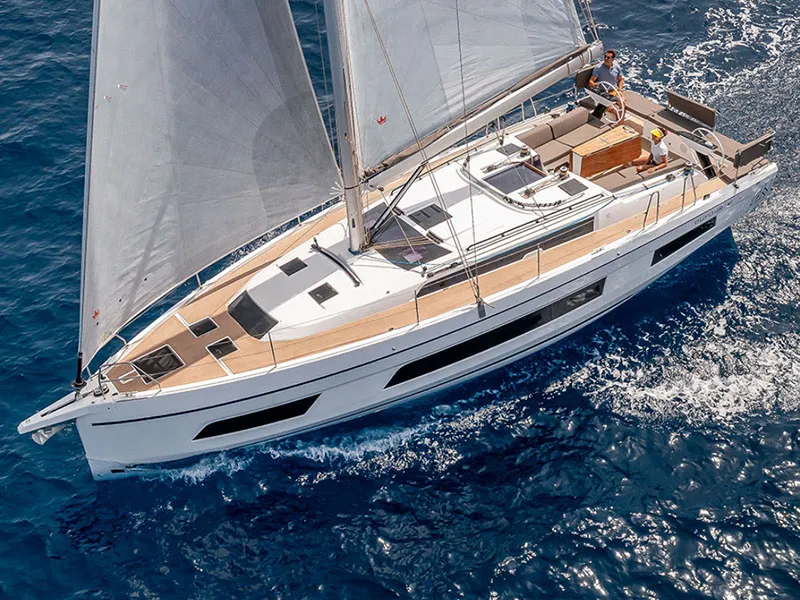 Exterior view of Moma, a Dufour 41 sailboat at Grad Šibenik, Croatia