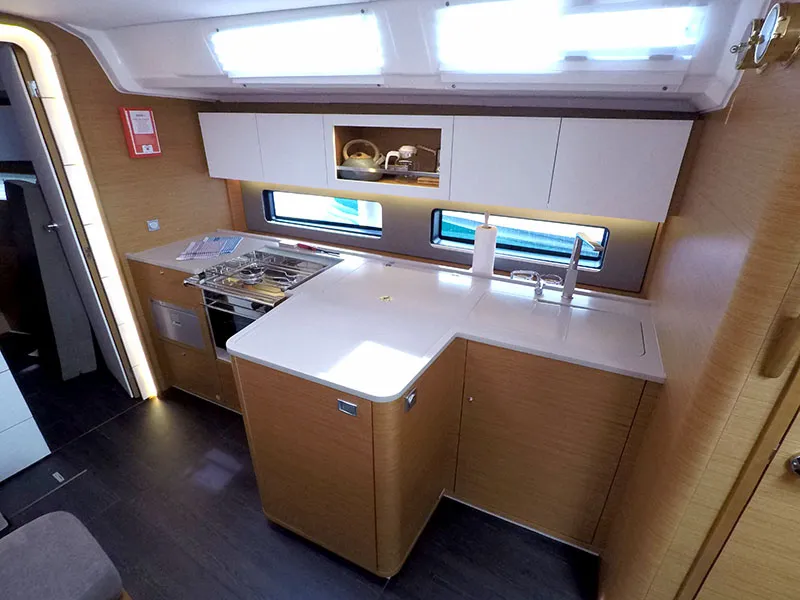 Galley of Moma, a Dufour 41 sailboat at Grad Šibenik, Croatia