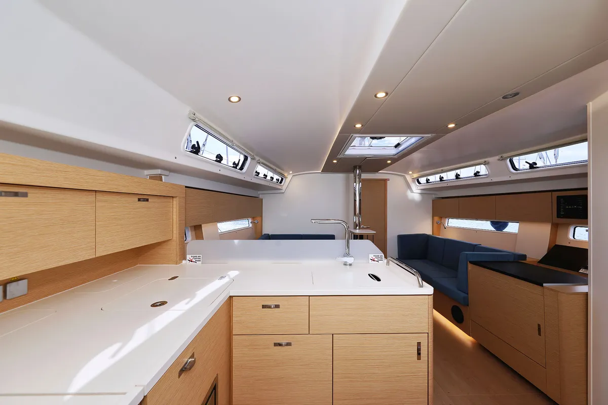 Galley of Sundance, a Hanse 410 sailboat at Grad Biograd na Moru, Croatia