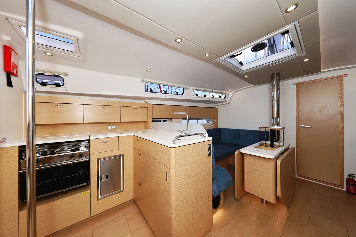 Galley of Sundance, a Hanse 410 sailboat at Grad Biograd na Moru, Croatia