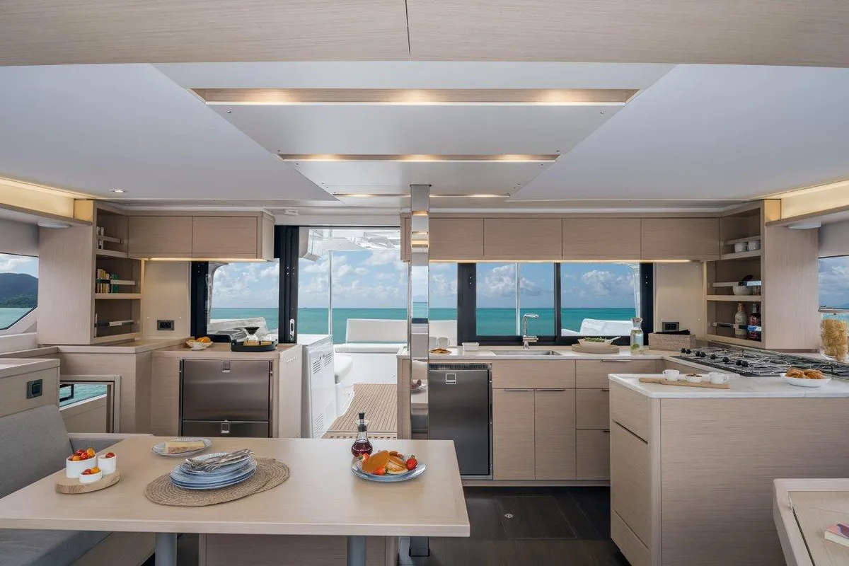 Galley of Movelli, a Lagoon 46 catamaran at Road Town, British Virgin Islands