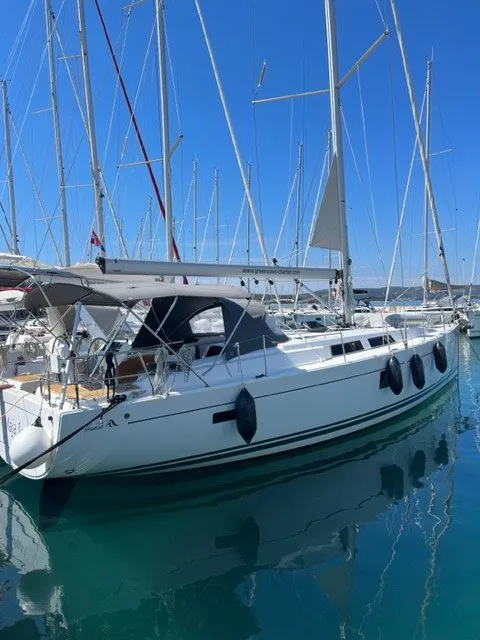 Exterior view of Maja, a Hanse 455 sailboat at Grad Biograd na Moru, Croatia