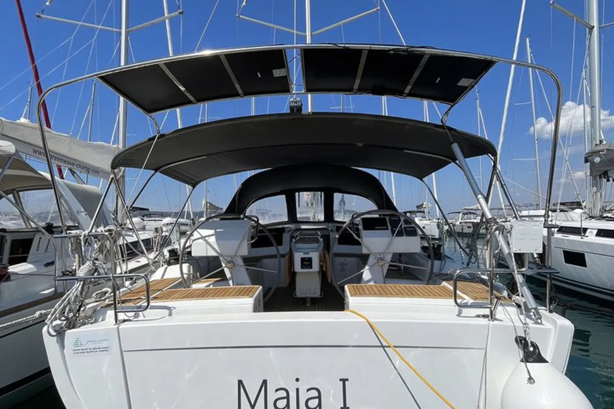 Cockpit of Maja, a Hanse 455 sailboat at Grad Biograd na Moru, Croatia