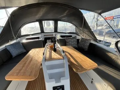 Deck of Maja, a Hanse 455 sailboat at Grad Biograd na Moru, Croatia