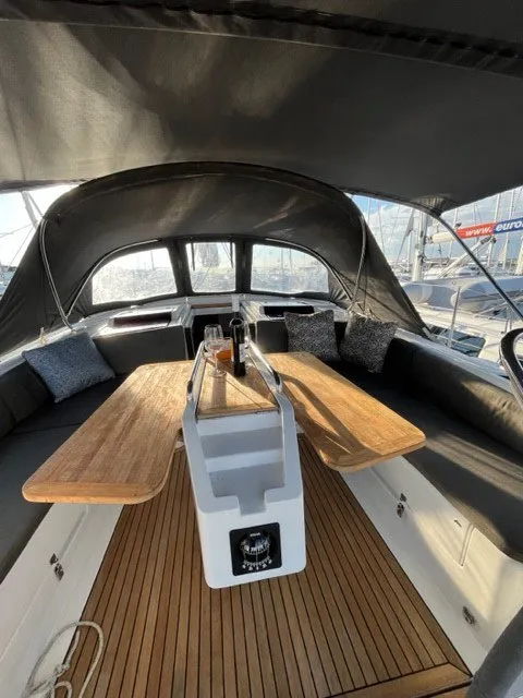 Deck of Maja, a Hanse 455 sailboat at Grad Biograd na Moru, Croatia