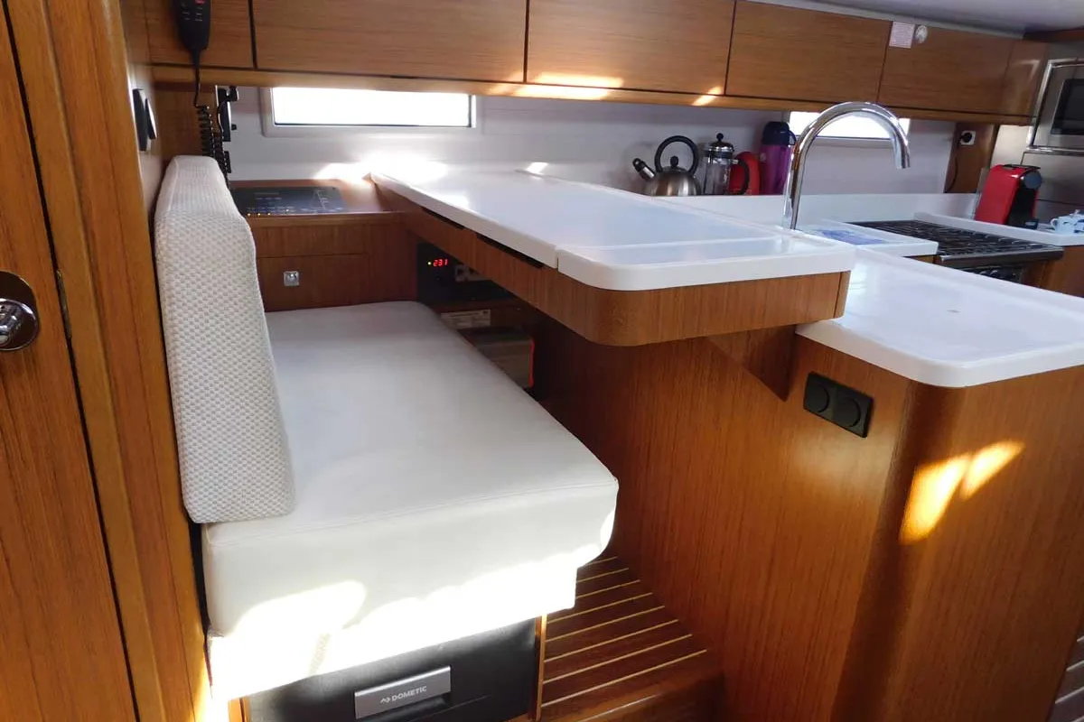 Galley of Lina, a Bavaria Cruiser 51 Style sailboat at Kontokali, Greece