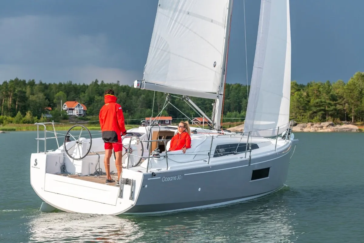 Exterior view of Arya, a Beneteau Oceanis 30.1 sailboat at Izola, Slovenia