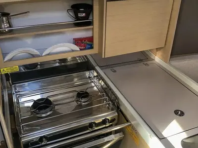 Galley of Arya, a Beneteau Oceanis 30.1 sailboat at Izola, Slovenia