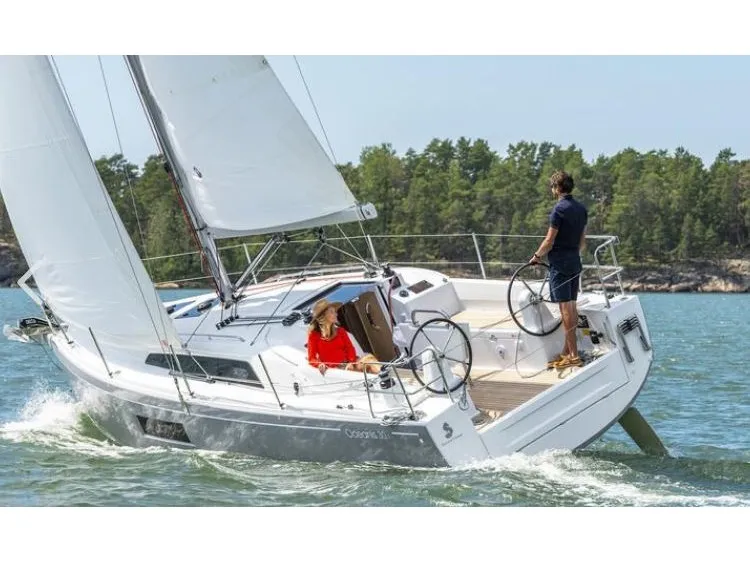 Exterior view of Arya, a Beneteau Oceanis 30.1 sailboat at Izola, Slovenia