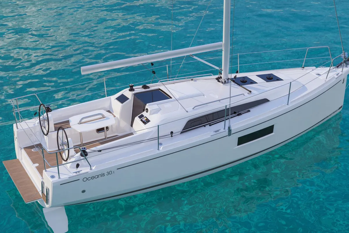 Exterior view of Arya, a Beneteau Oceanis 30.1 sailboat at Izola, Slovenia