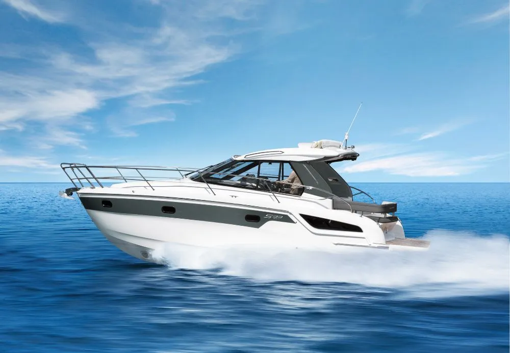 Exterior view of Palermo, a Bavaria 33 Sport HT motorboat at Grad Pula, Croatia