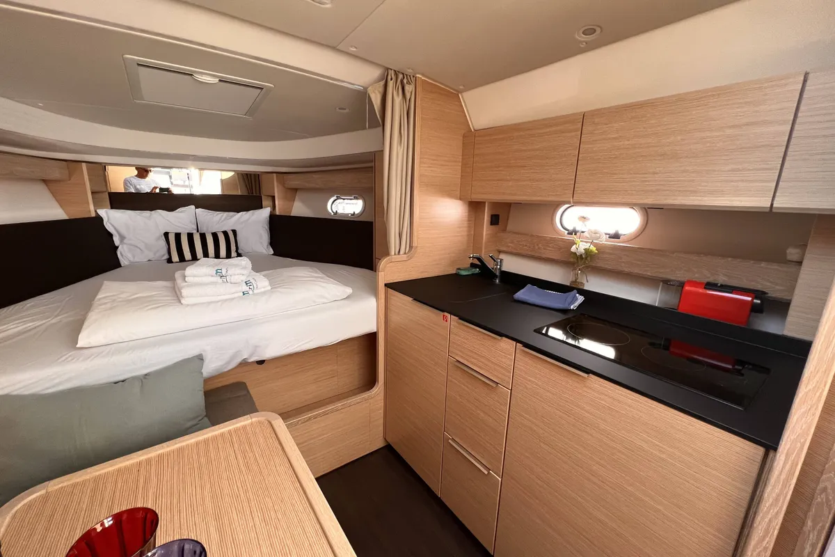 Cabin on Palermo, a Bavaria 33 Sport HT motorboat at Grad Pula, Croatia
