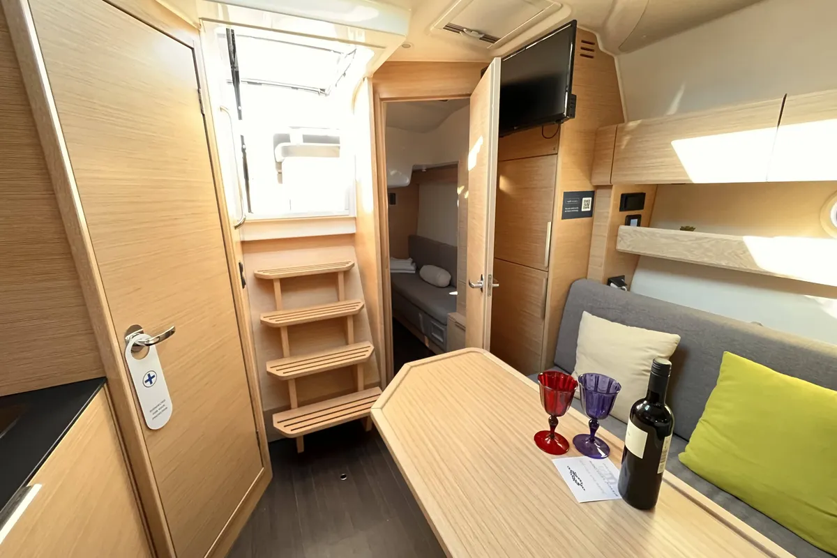 Salon of Palermo, a Bavaria 33 Sport HT motorboat at Grad Pula, Croatia