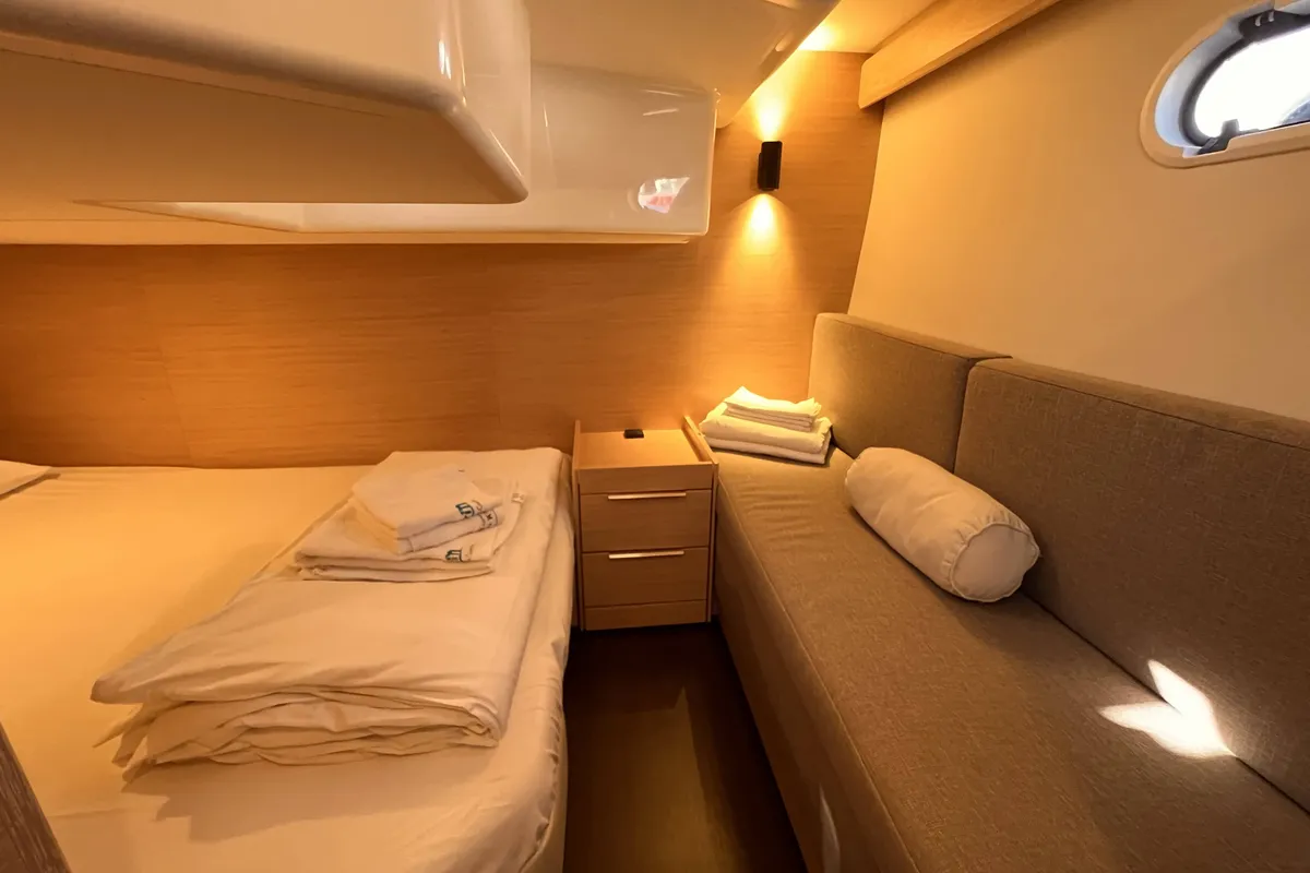 Cabin on Palermo, a Bavaria 33 Sport HT motorboat at Grad Pula, Croatia