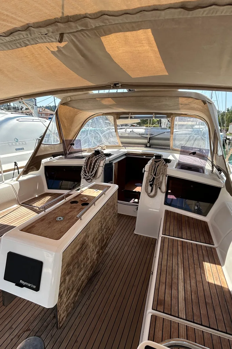 Echo II, a Dufour 430 GL sailboat at Kontokali, Greece