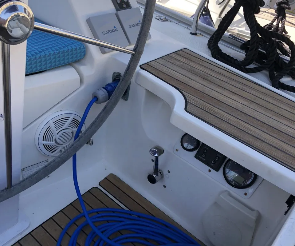 Dea, a Bavaria Cruiser 46 sailboat at Mali Lošinj, Croatia