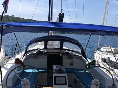 Dea, a Bavaria Cruiser 46 sailboat at Mali Lošinj, Croatia