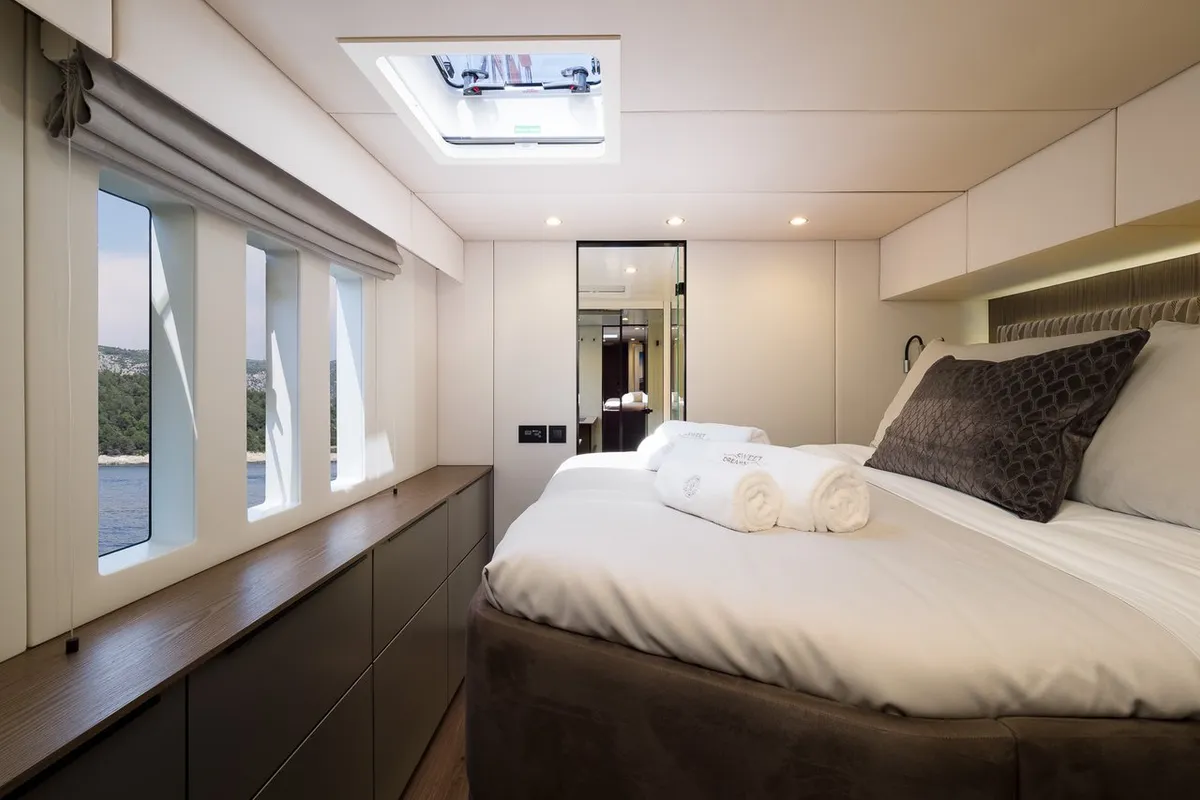 Cabin on Sweet Dreams, a Sunreef 50 catamaran at Kaštela, Croatia