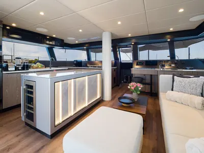 Galley of Sweet Dreams, a Sunreef 50 catamaran at Kaštela, Croatia