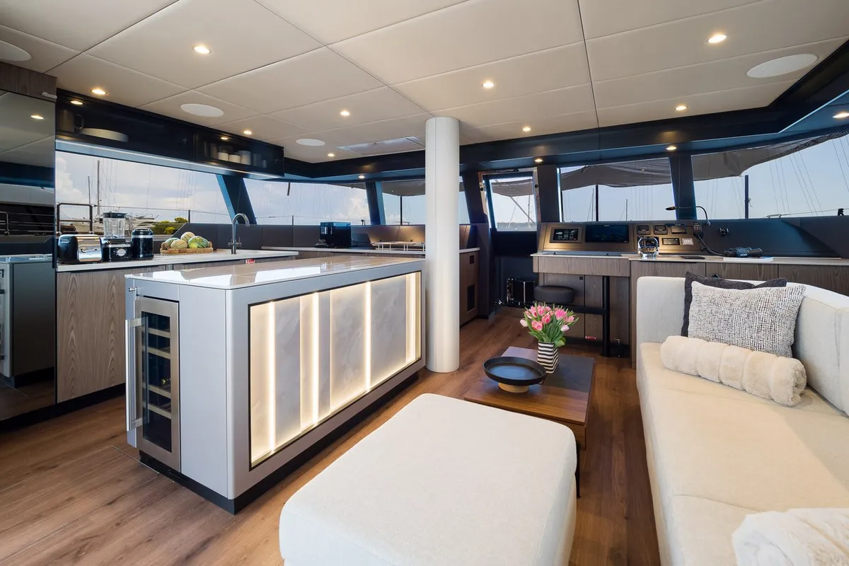 Galley of Sweet Dreams, a Sunreef 50 catamaran at Kaštela, Croatia