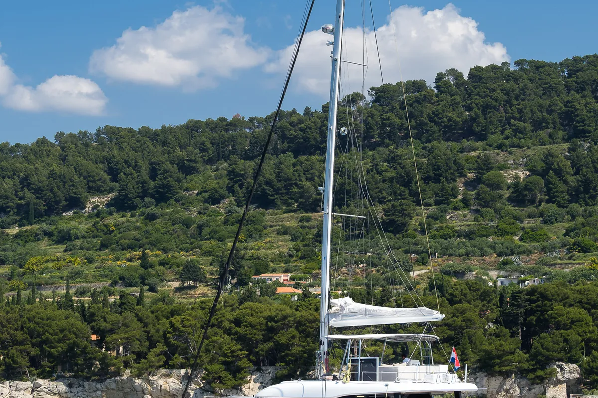 Sweet Dreams, a Sunreef 50 catamaran at Kaštela, Croatia
