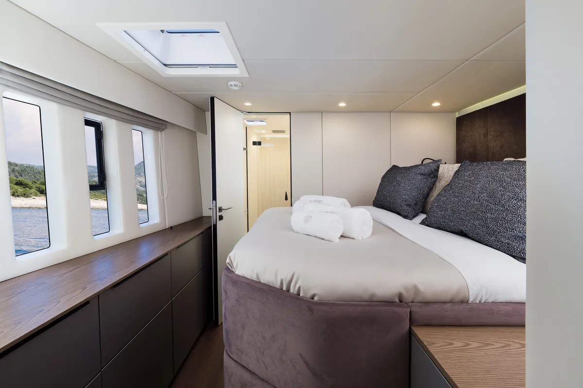 Sweet Dreams, a Sunreef 50 catamaran at Kaštela, Croatia
