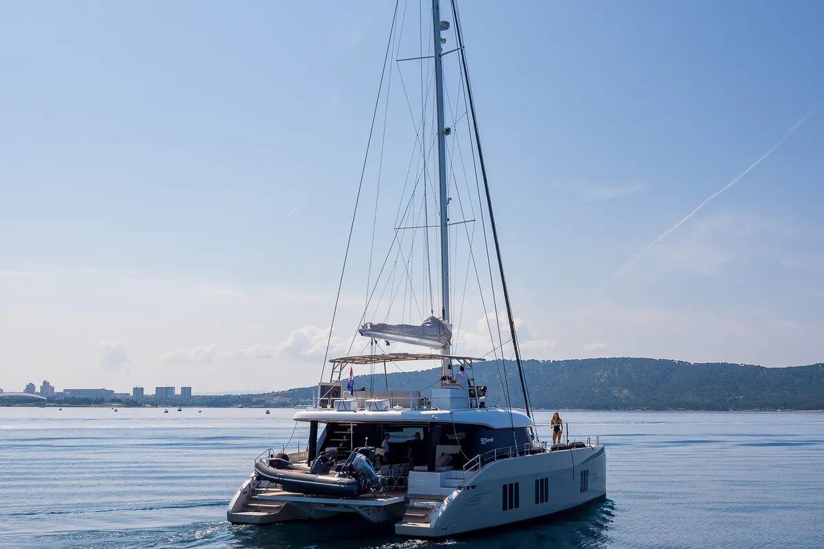 Sweet Dreams, a Sunreef 50 catamaran at Kaštela, Croatia