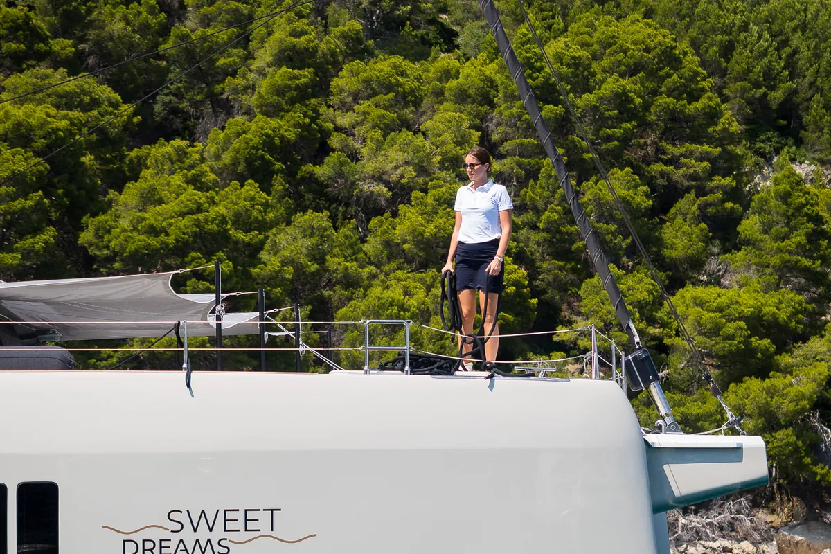 Sweet Dreams, a Sunreef 50 catamaran at Kaštela, Croatia