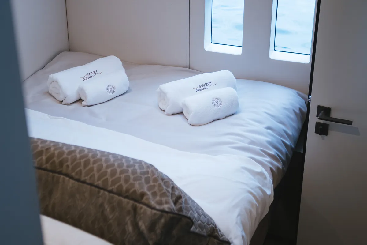 Sweet Dreams, a Sunreef 50 catamaran at Kaštela, Croatia