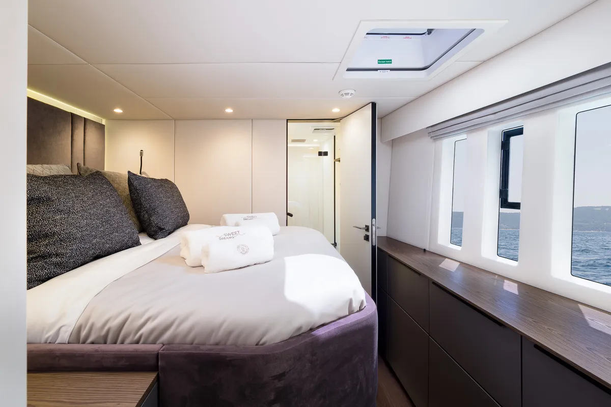 Sweet Dreams, a Sunreef 50 catamaran at Kaštela, Croatia