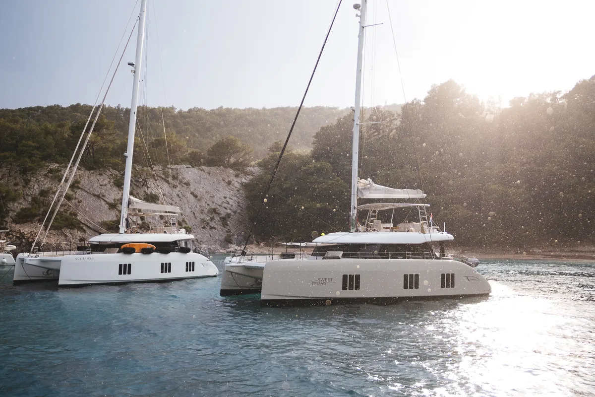 Sweet Dreams, a Sunreef 50 catamaran at Kaštela, Croatia