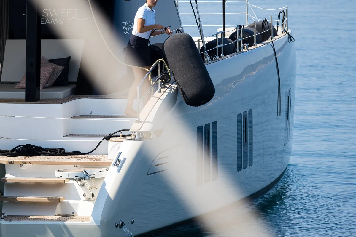 Sweet Dreams, a Sunreef 50 catamaran at Kaštela, Croatia